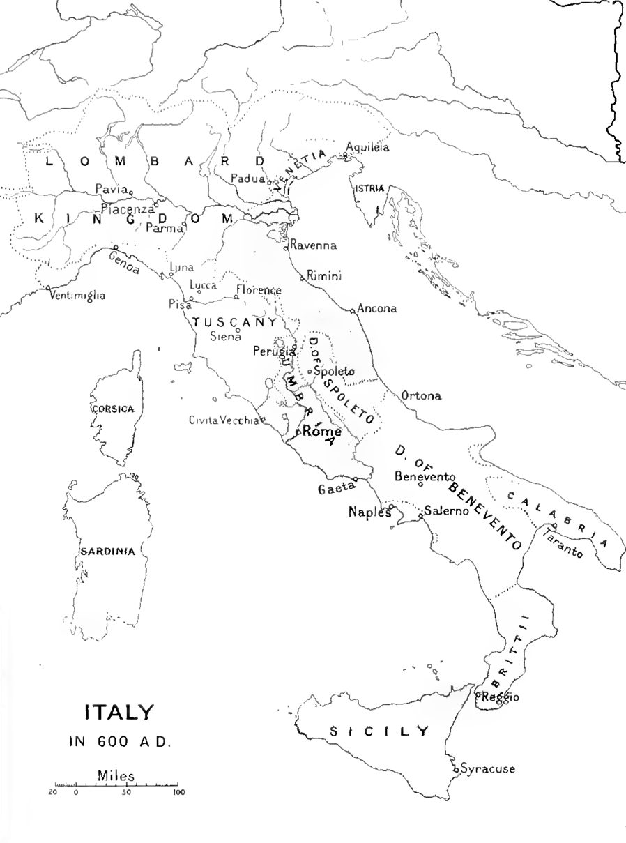 italy during the days og Pope Gregory the First
